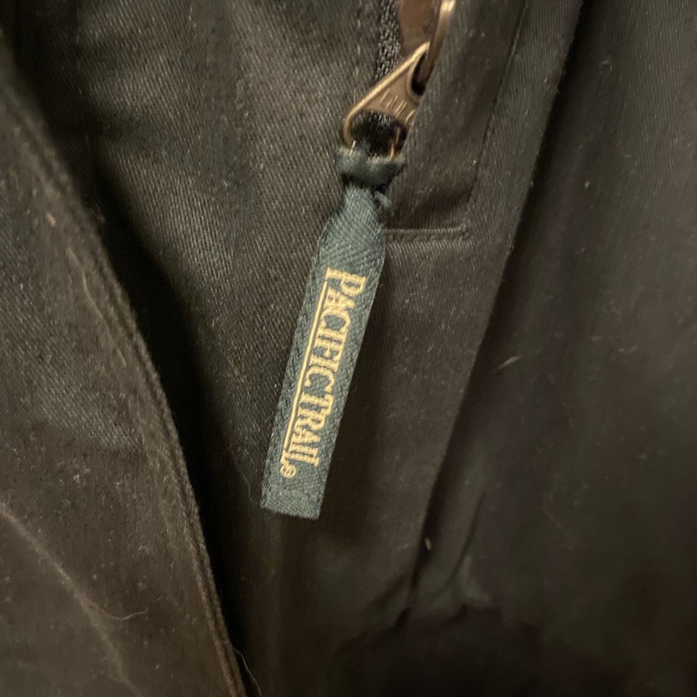 90s Pacific Trail Canvas Leather Outdoor Field Jacket with Hood in Black Size M - Picture 11 of 13